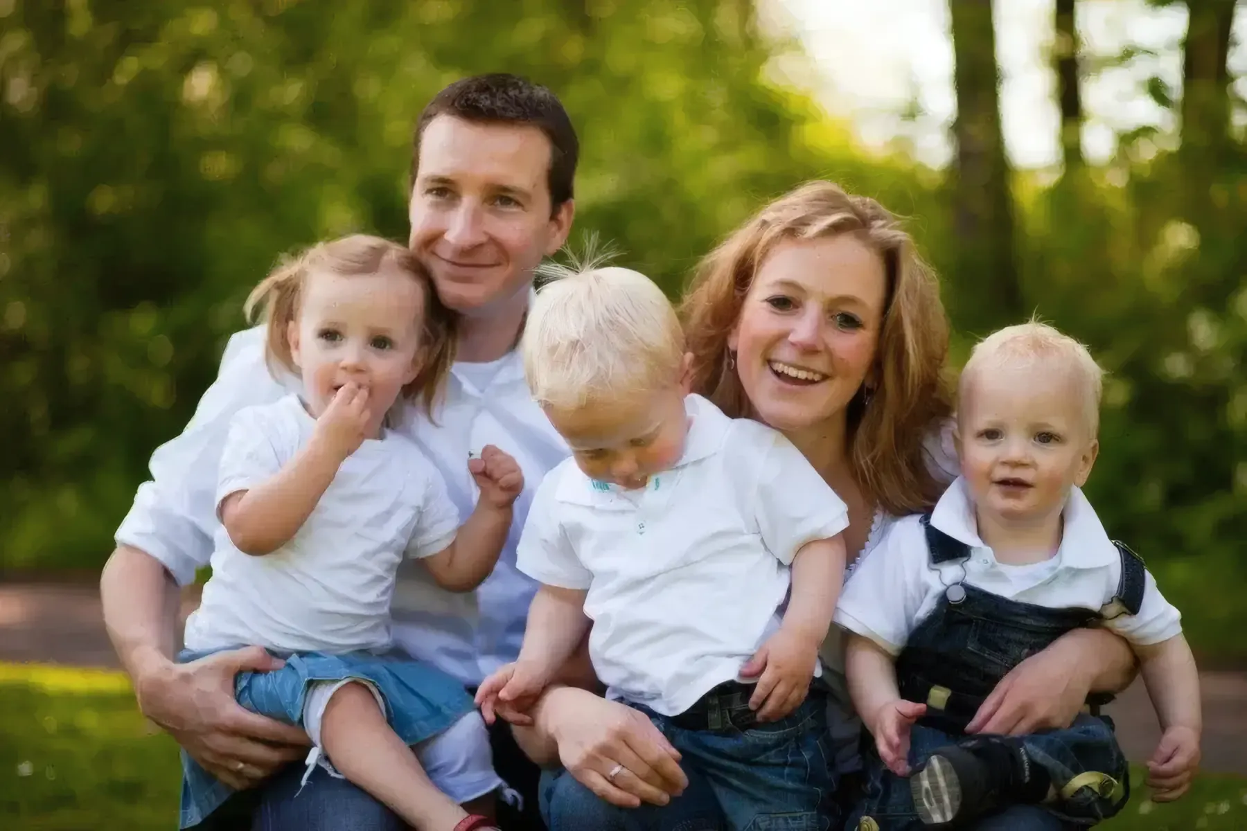 familiefoto in het park