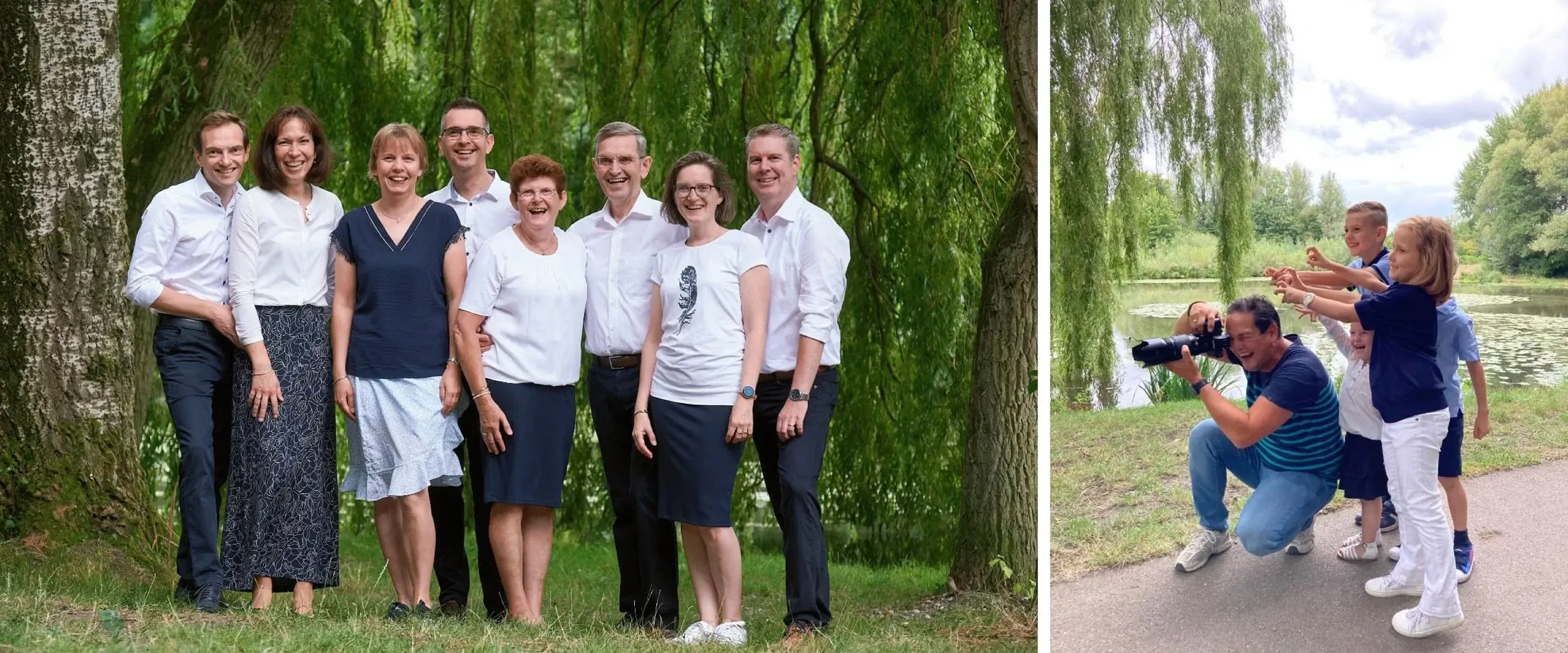 Stefan Segers aan het werk tijdens een familieshoot